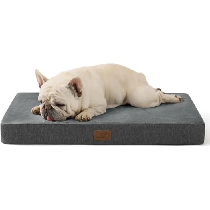 BEDSURE orthopädisches Hundekissen mittelgroße Hunde - 74 x 46 x 8 cm waschbares Hundebett mit 2 in 1 Memoryschaum, kuscheliges Hundematte Hundematratze in größe, dunkelgrau – Bild 9