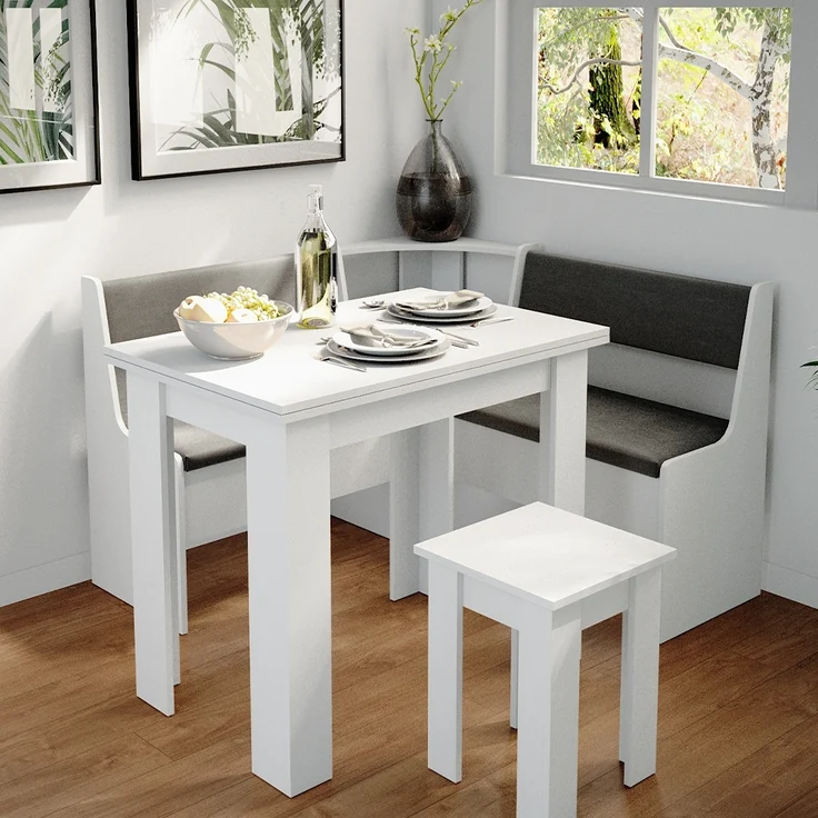 Eckbankgruppe Roman Weiß 120 x 120 cm Ohne Tisch Vicco – Bild 5