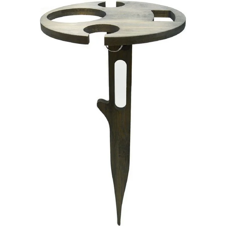 UNUS GARDEN Klapptisch Weinhalter klappbar,Weintisch aus Bambus (2-St, Höhe: ca. 43 cm), Gartentisch, Beistelltisch, Getränkehalter, Campingtisch – Bild 2