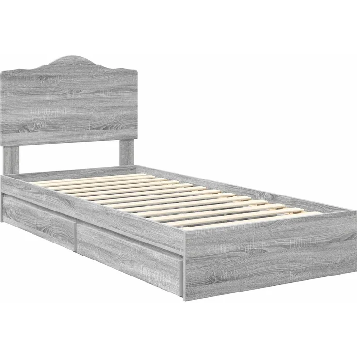 vidaXL Aufbewahrungsbett Graues Sonoma 90 x 200 cm Holzwerkstoff 3413546 – Bild 3