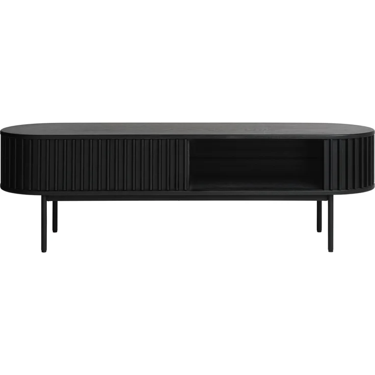 TV-Schrank >Salou< in Schwarz Lackiert - 160x48x45 (BxHxT) – Bild 3