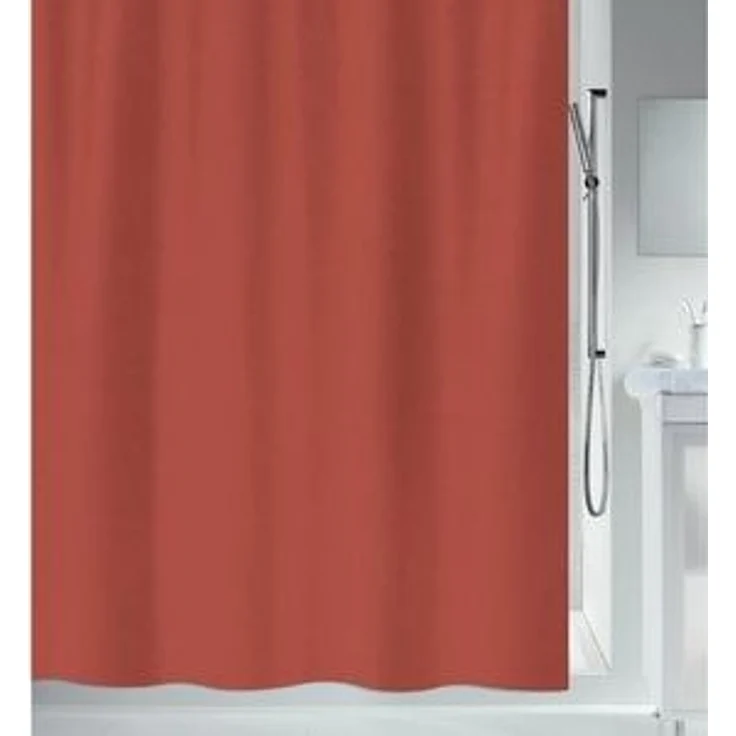spirella Duschvorhang PRIMO Breite 120 cm, Premium Textil-Duschvorhang, 100% Polyester, Made in Europe, wasserabweisend, Anti-Schimmel-Effekt, waschbar 30°, Farbe terracotta, Größe 120 x 200 cm – Bild 5