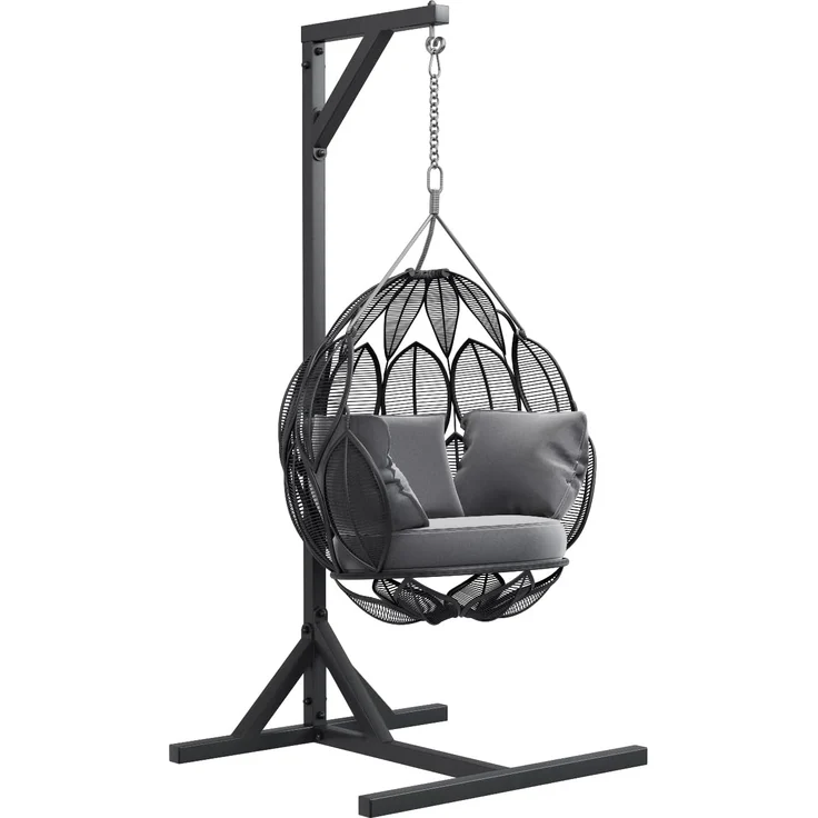 QLS Hängesessel GESTELL aus Stahl mit Haken 212 cm bis 100 kg, Stabil Outdoor pulverbeschichtet Luxus (ohne Hängesessel) – Bild 8