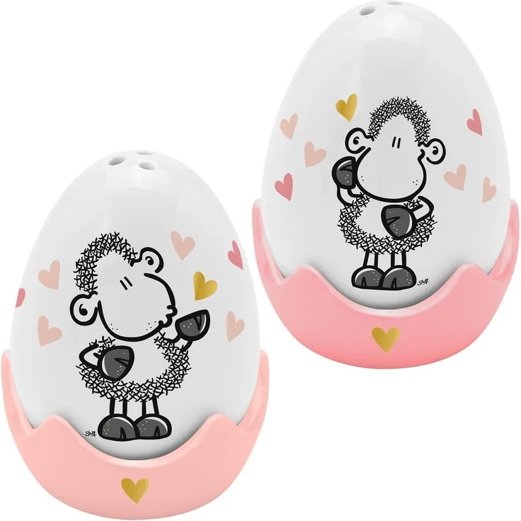 Eierbecher Salz Pfeffer Streuer Set Gewürzstreuer Geschenk-Set Sheepworld Von Herzen 48581