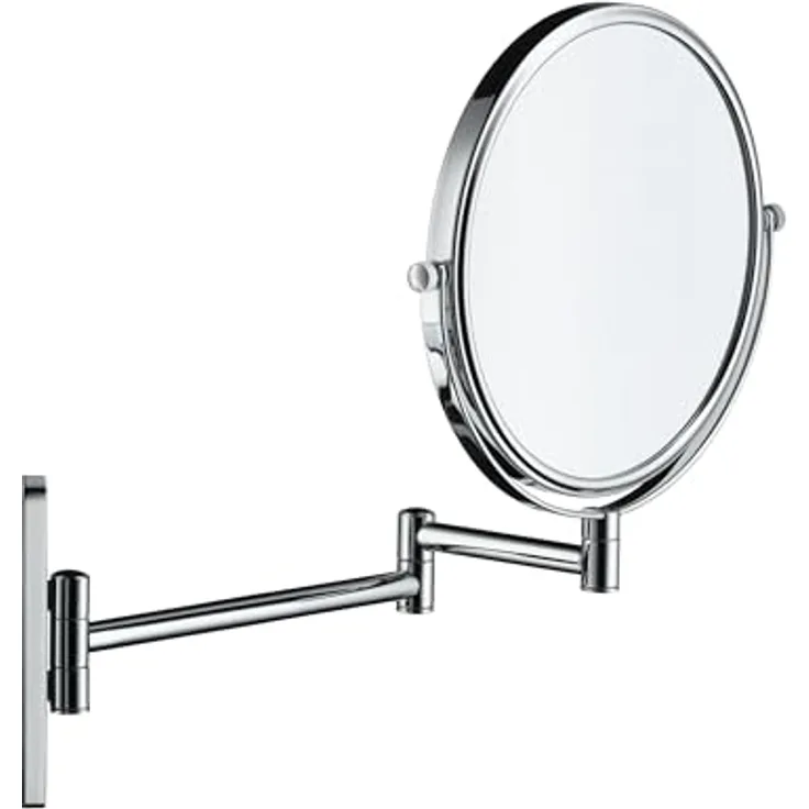 Duravit D-Code Kosmetikspiegel, 1x/3x Vergrößerung, 360° schwenkbar, wandmontierbar, Chrom, 203x330x310 mm