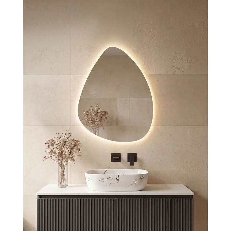 LED-Badezimmer-Spiegel LUGNY 70 cm x 90 cm Silber – Bild 3