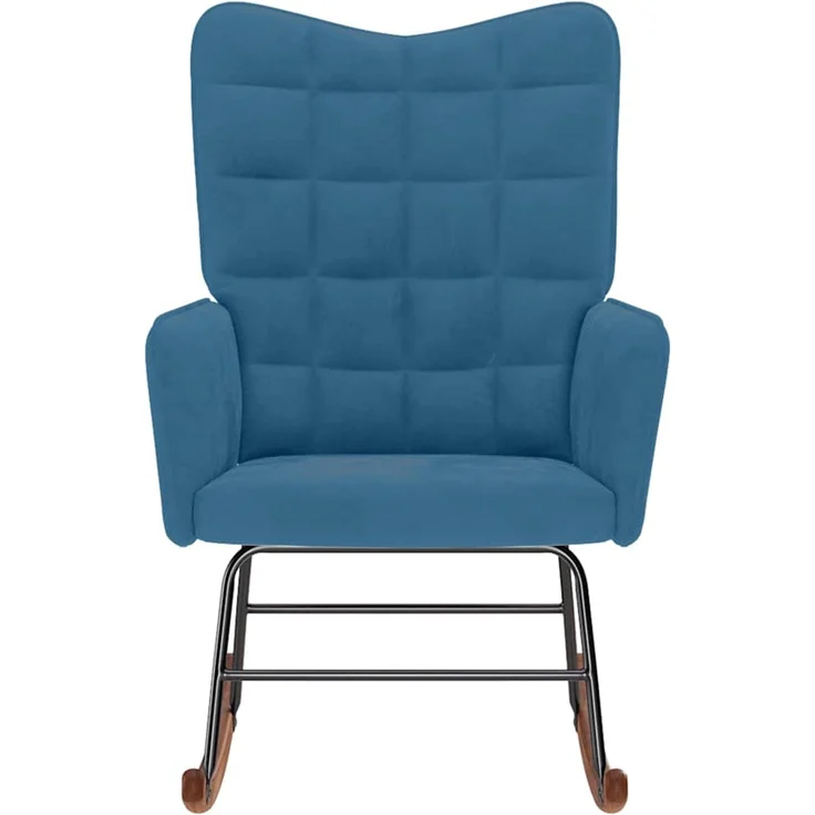 vidaXL Schaukelstuhl Blau Samt 4016842 – Bild 2