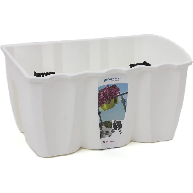 Terra Blumenkasten Crown, Weiß, 39 cm