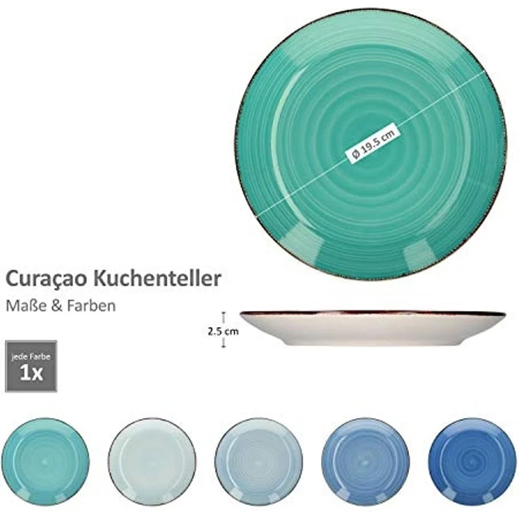 MamboCat Kaffeeservice 18tlg. Kaffeeservice Blue Curacao 6 Personen in Blau-Tönen, Steingut – Bild 5