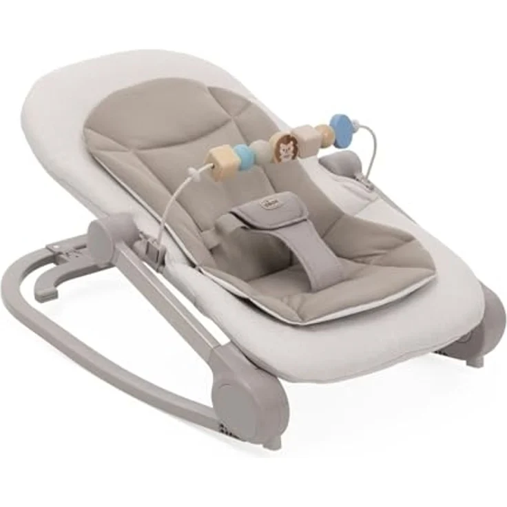 Chicco Wippe Magia 2-in-1: Babywippe und erster Sitz bis 18 kg, Spielbügel mit Holzelementen, Mini-Sitzverkleinerer inklusive, Schaukel- oder feste Position und verstellbare Rückenlehne – Bild 1