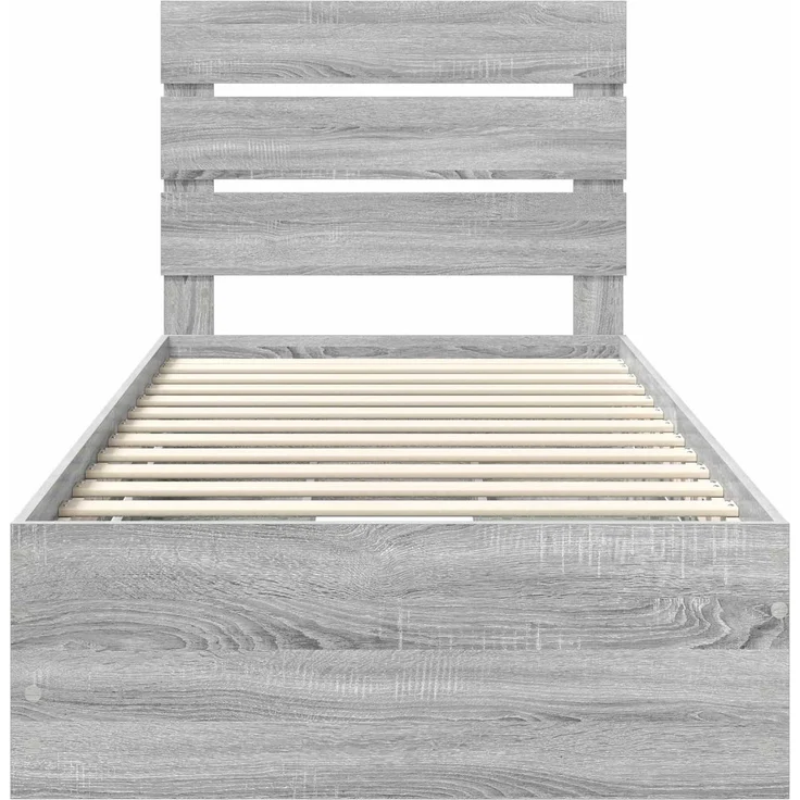 vidaXL Bettrahmen mit Kopfteil Sonoma-Grau 90 x 190 cm Ingenieurs Holz 3411867 – Bild 8