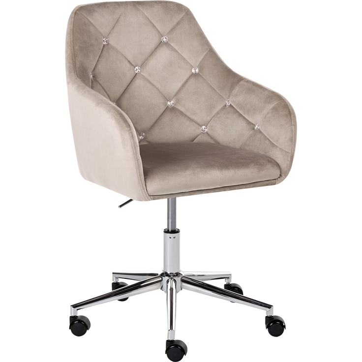 Schreibtischstuhl VELORIA Samtstoff Beige