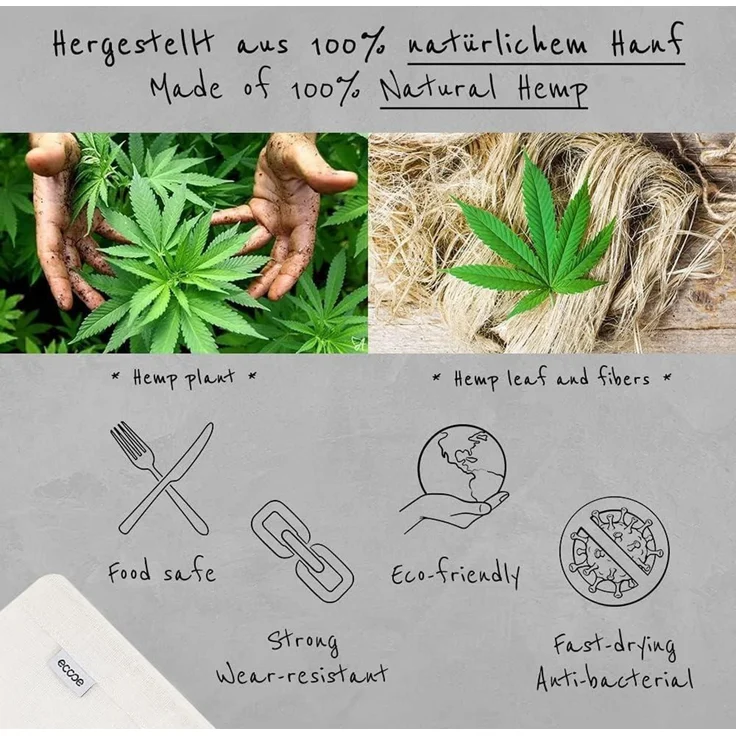 Nussmilchbeutel Natürlicher Hanf 28x30cm für vegane Nussmilch, Filtertuch – Bild 3