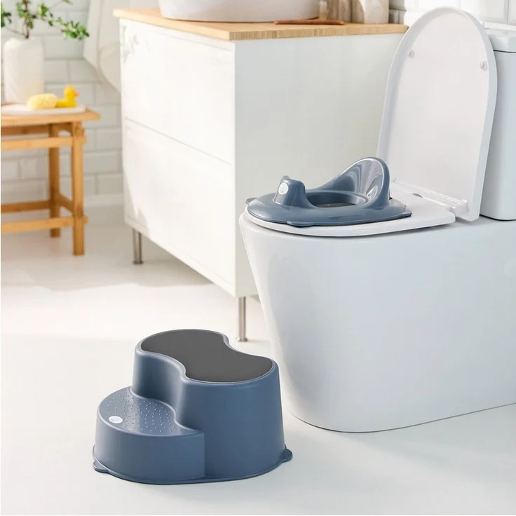 Rotho Babydesign TOP Kinderschemel - recycelt - Tritthocker - Trittschemel - Kinderschemel - Trittleiter - Kindertreppe - Antirutschfläche - Blau – Bild 3