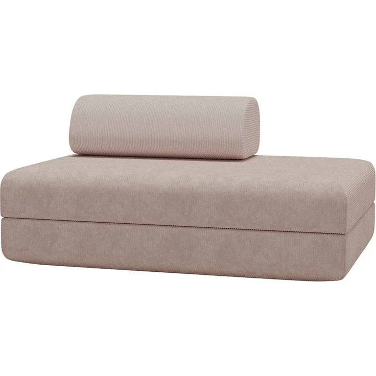 Hellrosa Cord-2-Sitzer-Schlafsofa