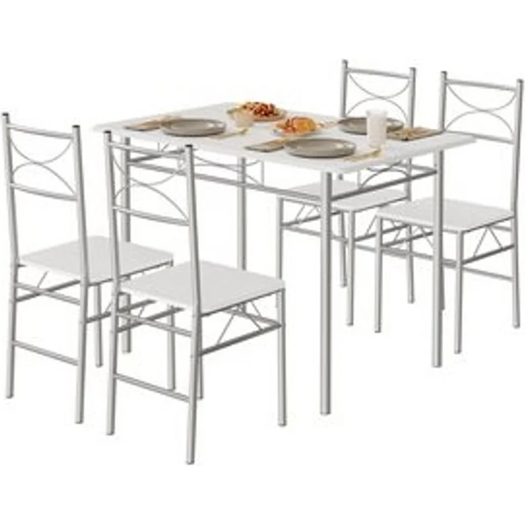 Woltu Sitzgruppe, (1-tlg), Esszimmer, Essgruppe für 4 Personen, mit Metallgestell – Bild 6