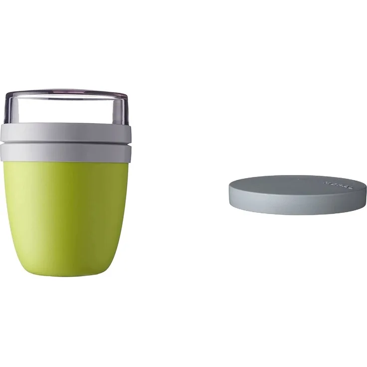 Mepal - Lunchpot Switch Ellipse - mach aus deinem Lunchpot einen Snackpot - Praktischer Müslibecher - Geeignet für Tiefkühler, Mikrowelle & Spülmachine - Lemon Lime