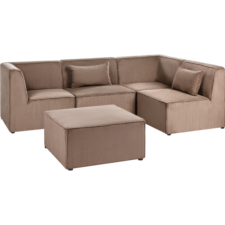 Modul Ecksofa 4-Sitzer LEMVIG Cord Sandbeige linksseitig – Bild 5