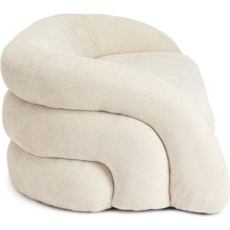 Sofa Clemence aus Stoff, modern und gepolstert, Beige, komfortabel für 2-3 Personen – Bild 3