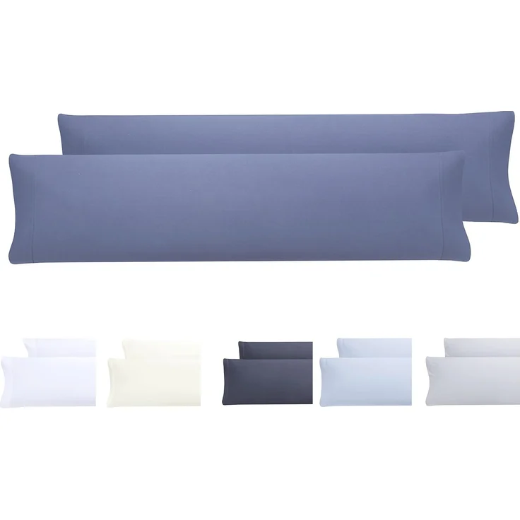 Kissenbezüge, extra weiche Mikrofaser, hypoallergen, Set mit 2 Kissenbezügen 135X40 cm Graublau