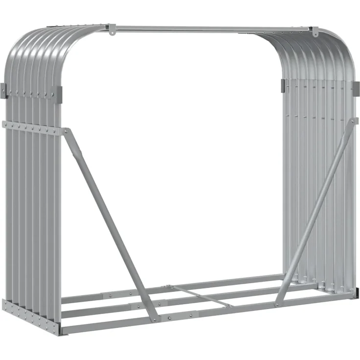 vidaXL Kaminholzunterstand Hellgrau 120x45x100 cm Verzinkter Stahl 364553 – Bild 5