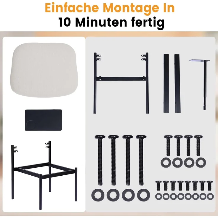 COMHOMA Loungesessel Sessel Relaxsessel Ohrensessel modern, Polsterstuhl mit Metallbeinen, Einzelsofa für Wohnzimmer/Schlafzimmer/Garten, Beige – Bild 5