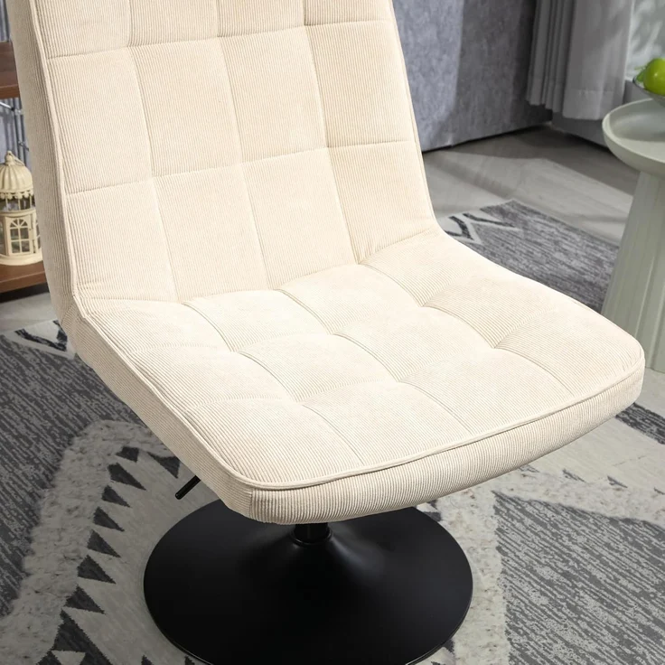 SVITA Loungesessel HENRY, gepolstert, 360° drehbar, mit Cordbezug, Beige – Bild 6