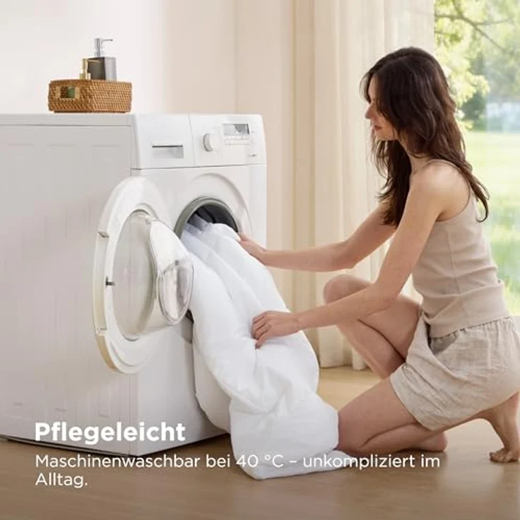 BEDSURE Sommerdecke 135x200 Dünne Sommerbettdecke - Bettdecke für Sommer | Microfaser Sommer Steppdecke für Allergiker Waschbar Hypoallergen Atmungsaktive Anschmiegsam OEKO-TEX zertifiziert, Weiß – Bild 6