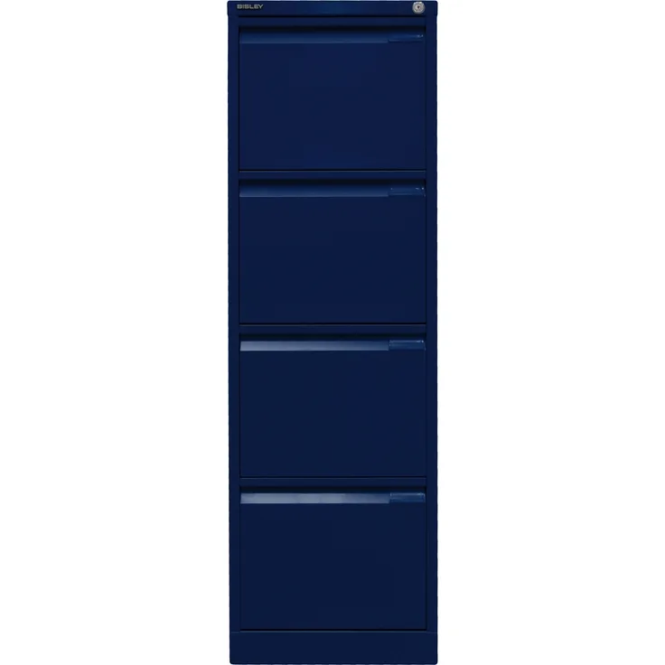 Bisley Hängeregistraturschrank, einbahnig, DIN A4, 4 HR-Schubladen, Farbe oxfordblau