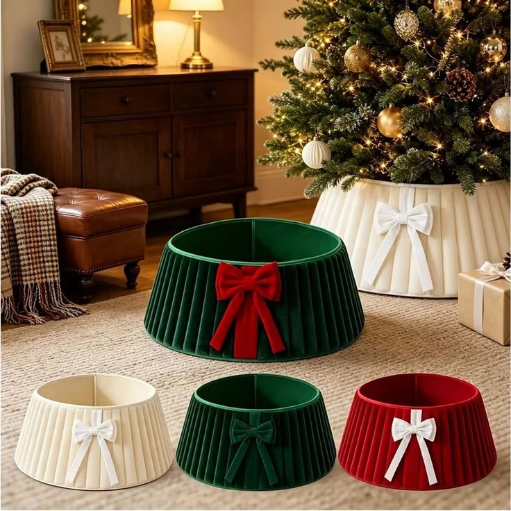 Bomiclss Christbaumschmuck Weihnachtsbaum Rock verziert mit einer Schleife – Bild 4