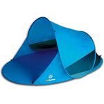 outdoorer Pop up Strandmuschel Zack II - Wurf-Strandmuschel mit UV-Schutz 60, Sonnenschutz und Windschutz am Strand (blau)