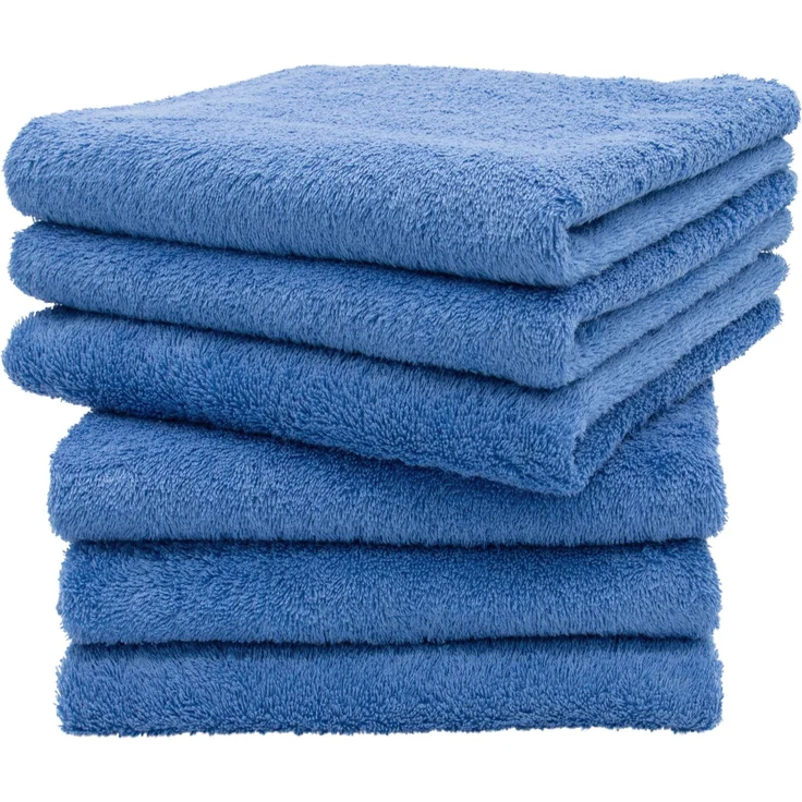 ZOLLNER Handtuch 6er Set, Baumwolle, 50x100 cm, blau – Bild 1