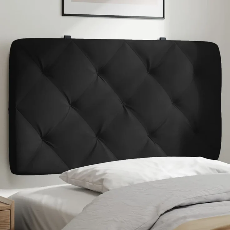 vidaXL Kopfteil-Kissen Schwarz 80 cm Samt 374704 – Bild 1