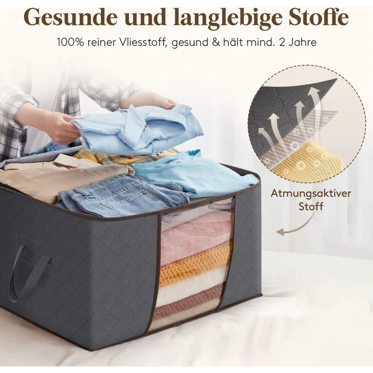 Lifewit Aufbewahrungsdose Aufbewahrungsbox mit Deckel, Kleiderschrank Organizer (6 St) – Bild 2