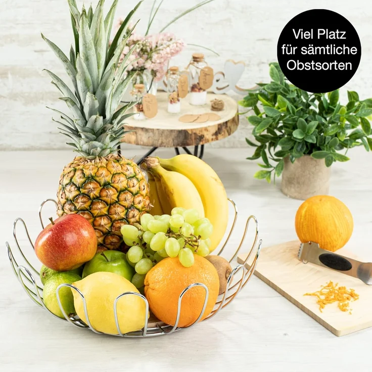 Moritz & Moritz Obstschale Moritz & Moritz Obstkorb Rund Bögen silber, Metall, (32cm, 2-tlg), Korb für Geschenke, Früchte, Gemüse und Brot – Bild 7