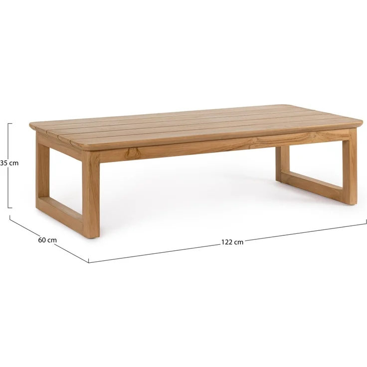 Gartencouchtisch Arova aus Teakholz, modern skandinavisch, braun, rechteckig – Bild 2