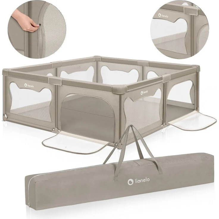 lionelo Laufgitter WILLOW XL und WILLOW (Set), sehr große Spielfläche, 2 abschließbare Seiteneingänge – Bild 1