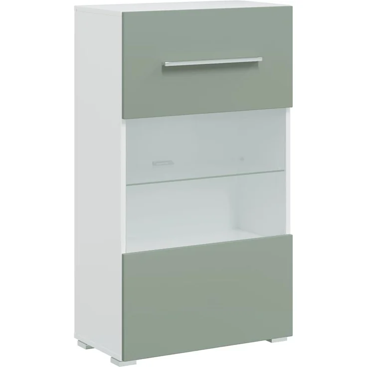 vidaXL 5-tlg. Wohnwand mit LED-Beleuchtung Olivgrün Holzwerkstoff 3324232 – Bild 6