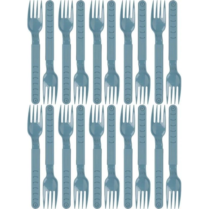 Koopman Tafelgabel Kunststoff 3 Farben 10/20 Tlg. Set (20 Stück), 20tlg, Kunststoff, Campinggabel, Kuchengabel, 18cm – Bild 3