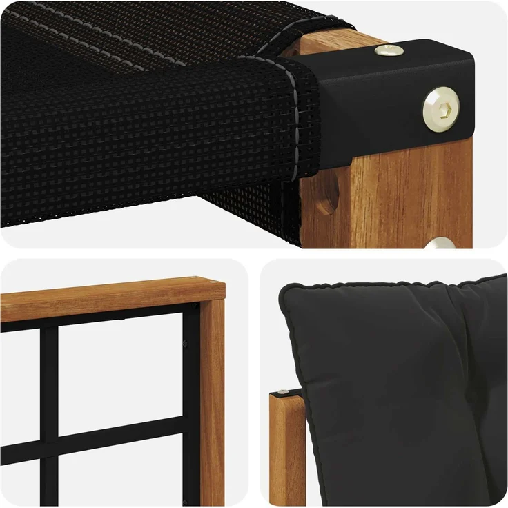 vidaXL Outdoor-Sofagarnitur 4 stk. 4-Sitzer Natur und Schwarz 3369415 – Bild 7