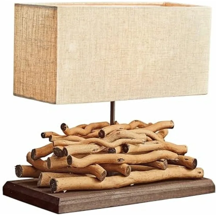 Mirabeau Tischleuchte Tischlampe Caribou leinen/braun