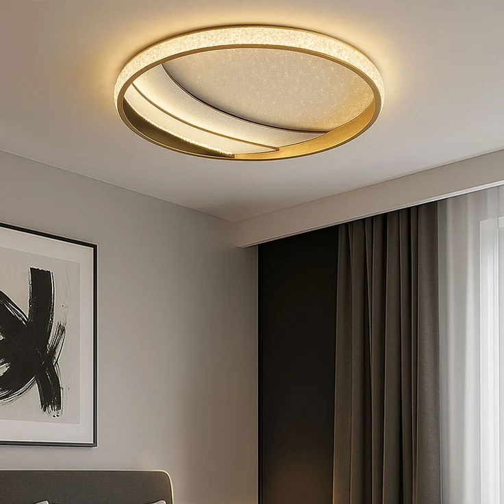 LED Deckenleuchte, Kristall, gold, chrom, CCT, D 41 cm – Bild 2