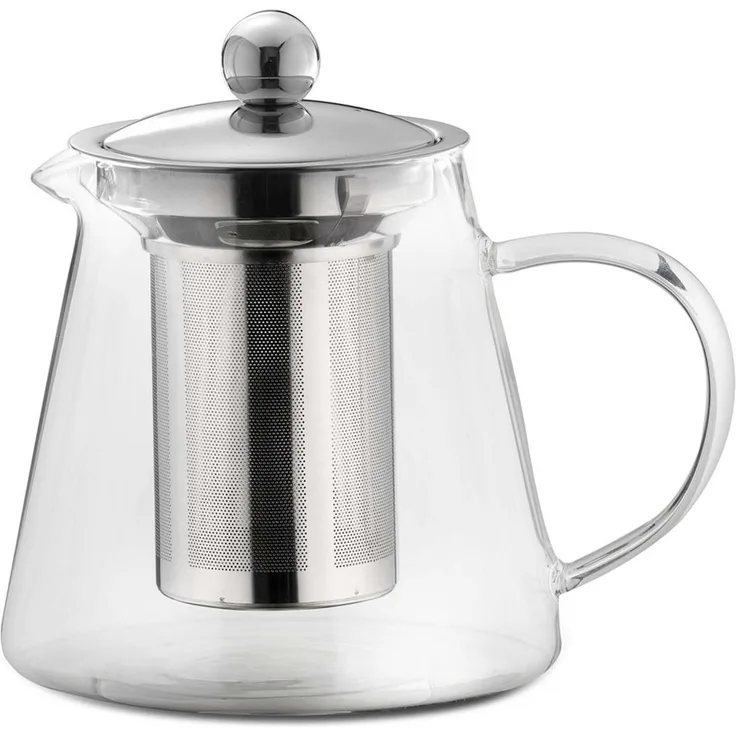 Glas Teekanne 800ml mit Teefilter aus Edelstahl 17046