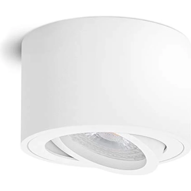 linovum LED Aufbaustrahler 6 x Aufbauleuchte SMOL schwenkbar in weiss matt & rund mit LED 4W, Warmweiß – Bild 8