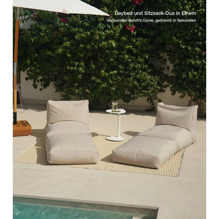 mokebo Sitzsack Outdoor Lounge 'Das Daybed' (Daybed), Bean-Bag Outdoor für Kinder & Erwachsene, Gartenliege in Sand – Bild 3