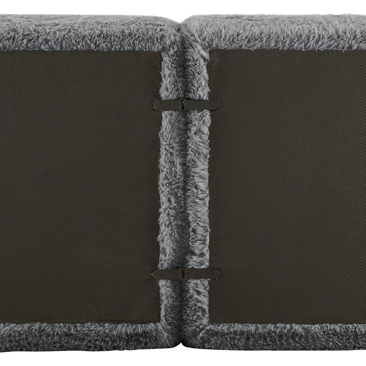2 Sitzer Sofa 2 Hocker Kissen Grau 2-Sitzer Sofa + 2 Hockern – Bild 7