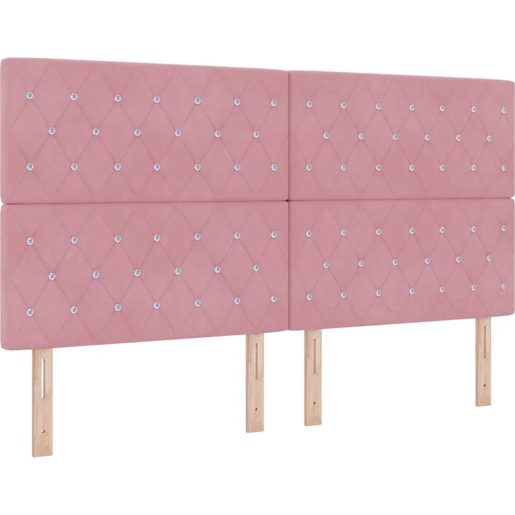 vidaXL LED-Speicherbett mit Matratze Rosa 180x200 cm Samt 3460091 – Bild 5