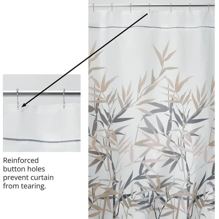 mDesign Anti-Schimmel Duschvorhang Duschgardine Badewannenvorhang Schwarz-Braun – Bild 3