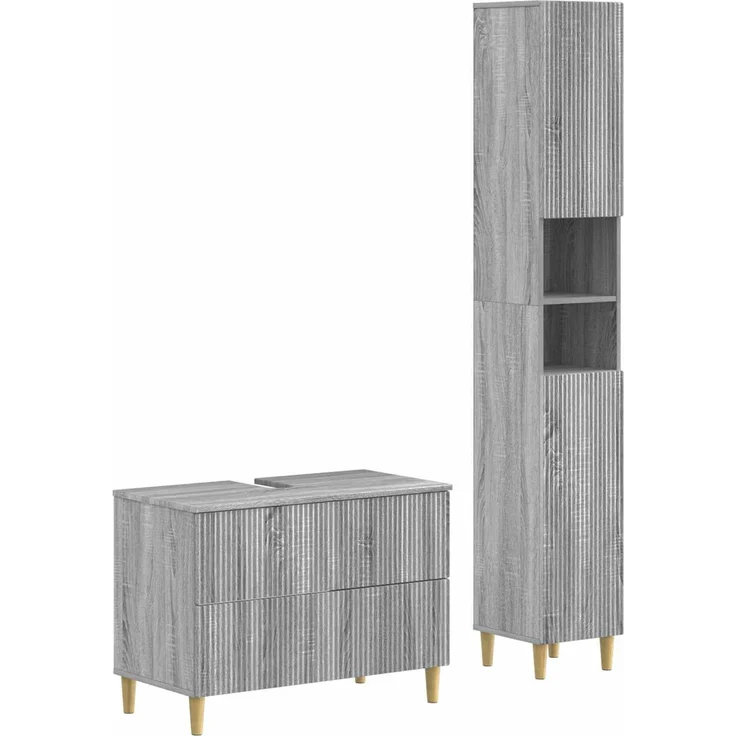 vidaXL 2-teiliges Badezimmer Schrank Set ARNHEM Sonoma-Grau 3417528 – Bild 1