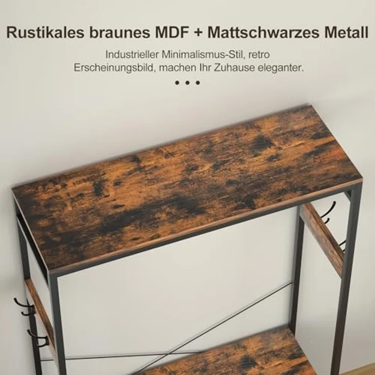 Yorbay Kleiderständer Garderobenständer Kleiderständer 100 x 40 x 180 cm, (Aus MDF und Stahl, mit Kleiderstange, Ablagen, 4 Schubladenboxen), Offener Kleiderschrank für Wohnzimmer, Schlafzimmer, Flur – Bild 4